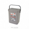 Poubelle de compost accrochable et repositionnable en plastique - 5L - Taupe - L 18 x l 14 x H 24 cm