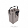 Poubelle de compost accrochable et repositionnable en plastique - 5L - Taupe - L 18 x l 14 x H 24 cm
