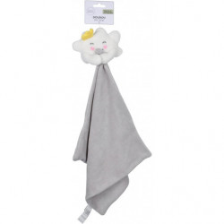 Peluche doudou nuage avec couverture en tissu tout doux - Gris - 33 x 33 cm