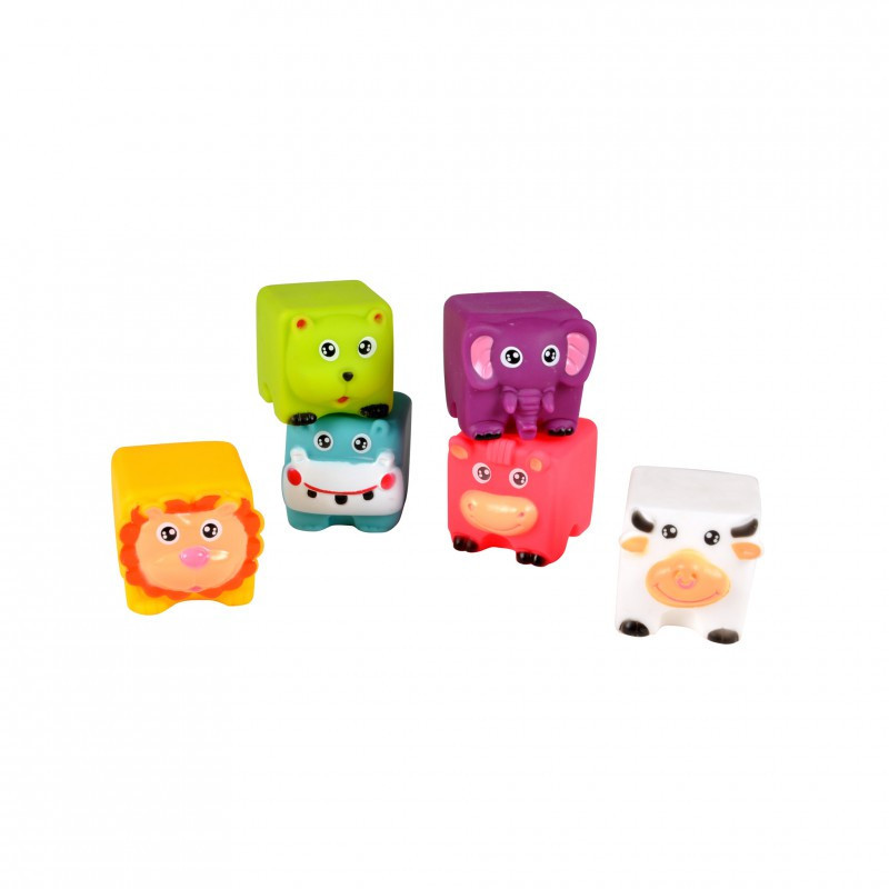 Set de 6 blocs à empiler animaux pour le bain - Multicolore