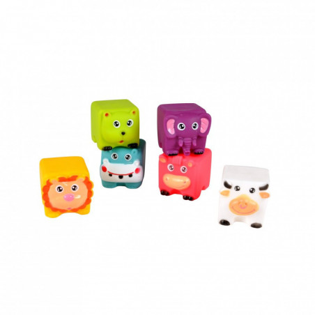 Set de 6 blocs à empiler animaux pour le bain - Multicolore