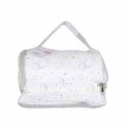 Vanity nomade ostherme en tissu avec motifs astrologiques - Blanc - 16 x 16 x H 23 cm