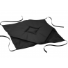 Lot de 4 galettes de chaise en tissu avec 4 rabats - Noir - 40 x 40 cm