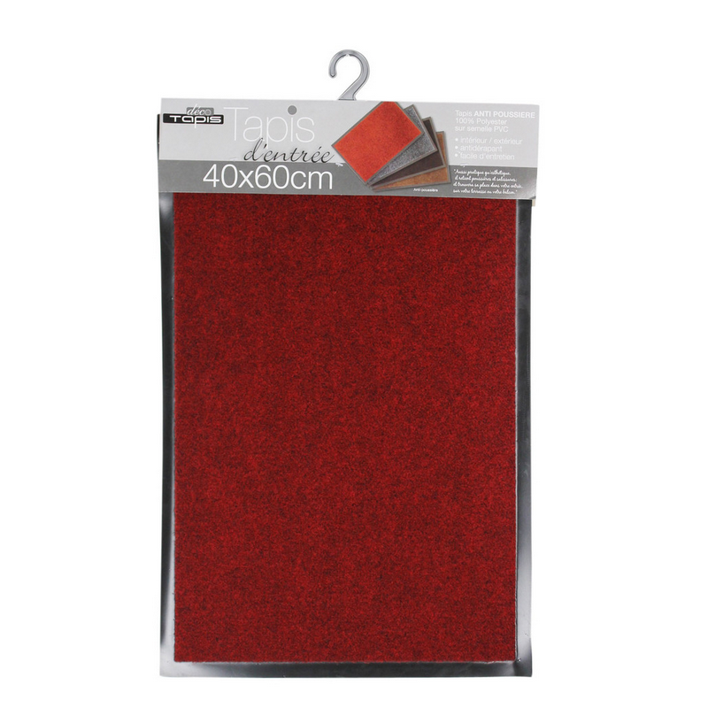 Tapis d'entrée anti-poussière - Rouge et Noir - 40 x 60 cm
