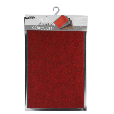 Tapis d'entrée anti-poussière - Rouge et Noir - 40 x 60 cm