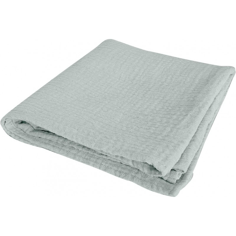 Drap housse 100% coton - Vert céladon - 140 x 70 cm