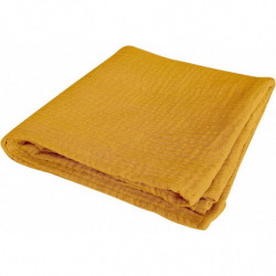 Drap housse 100% coton - Jaune - 120 x 60 cm