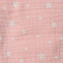 Tour de lit réversible 100% coton à motifs étoiles - Rose - 180 x 40 cm