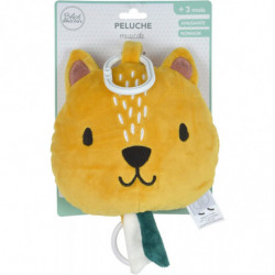 Peluche musicale léopard à accrocher - Jaune - 18 x H 32 cm - Gamme Savane