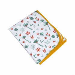 Couverture 100% coton avec motifs végétal - Multicolore - 75 x 75 cm - Gamme Savane