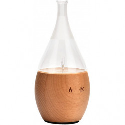 Diffuseur d'huile essentiel programmable Bolea en bois et verre - Beige - H 20,5 cm