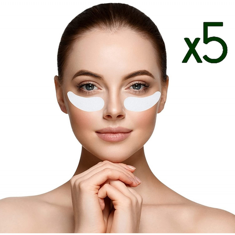 Lot de 5 paires de masques apaisant Konjac contour des yeux à l'aloé vera - Vert