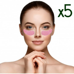 Lot de 5 paires de masques apaisant Konjac contour des yeux à la rose - Rose