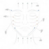 Guasha en pierre de jade pour le soin du visage avec housse - Vert - L 8 cm