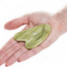 Guasha en pierre de jade pour le soin du visage avec housse - Vert - L 8 cm