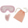 Kit masque pour les yeux thermoconfort + en quartz rose + housse en coton - Vert - Soin du visage