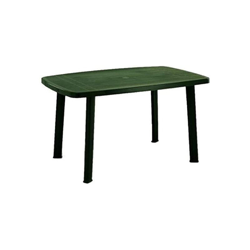 Table de jardin rectangle "Faretto" en plastique - Bleu vert - L 100 x l 70 x H 72,5 cm