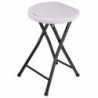 Tabouret pliable en plastique et métal - Noir et blanc - H 45 x D 30 cm