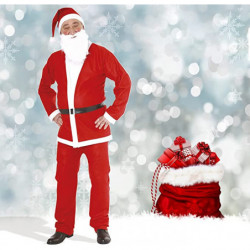 Déguisement traditionnel de père Noël en feutrine pour adulte - Taille unique - 5 pièces