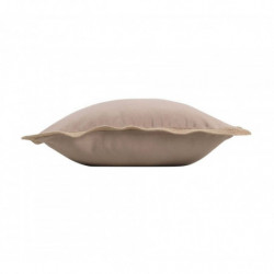 Coussin déhoussable en polycoton avec finition en jute Kelonia - Beige - 40 x 40 cm