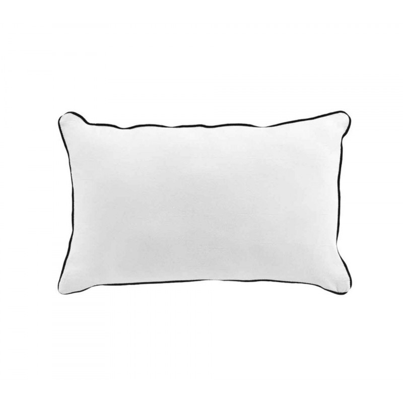 Coussin déhoussable en coton uni Linette - Blanc - 30 x 50 cm