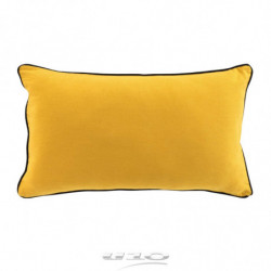 Coussin déhoussable en coton uni Linette - Jaune - 30 x 50 cm