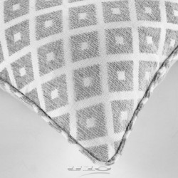 Coussin déhoussable en tissu effet jacquard chenillé Mariella - Gris - 40 x 40 cm