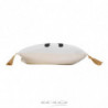 Coussin déhoussable en coton avec pompons et imprimé tête de girafe Columba - Beige - 40 x 40 cm