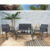 Salon de jardin "Naxos" avec 1 table + 3 chaises - Gris