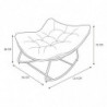 Fauteuil à bascule avec coussin "Tulum" - Beige et noir - L 96 x H 73 x P 114 cm
