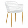 Fauteuil d'extérieur "Malaga" avec pieds en fer - Blanc - L 54.1 x H 80 x P 62.2 cm