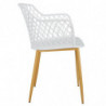 Fauteuil d'extérieur "Malaga" avec pieds en fer - Blanc - L 54.1 x H 80 x P 62.2 cm