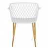 Fauteuil d'extérieur "Malaga" avec pieds en fer - Blanc - L 54.1 x H 80 x P 62.2 cm