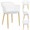 Fauteuil d'extérieur "Malaga" avec pieds en fer - Blanc - L 54.1 x H 80 x P 62.2 cm