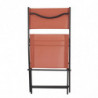 Chaise d'extérieur pliable "Elba" en tissu et métal - Orange - L 45.5 x H 80 x P 53.5 cm
