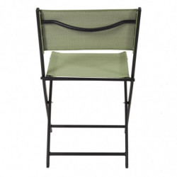 Chaise d'extérieur pliable "Elba" en tissu et métal - Vert - L 52.5 x H 80 x P 45.5 cm