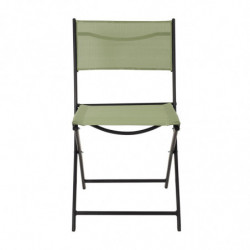 Chaise d'extérieur pliable "Elba" en tissu et métal - Vert - L 52.5 x H 80 x P 45.5 cm