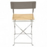 Lot de 2 chaises pliantes "Bella Vita" en métal et bois de pin - Taupe - L 42 x H 81 x P 48 cm
