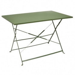 Table à manger d'extérieur pliante rectangle en inox - Vert - L 110 x H 71 x l 70 cm