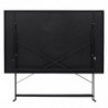 Table à manger d'extérieur pliante rectangle en inox - Noir - L 110 x H 71 x P 70 cm