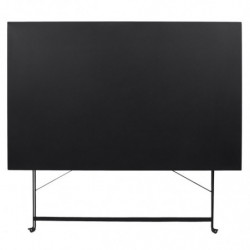 Table à manger d'extérieur pliante rectangle en inox - Noir - L 110 x H 71 x P 70 cm