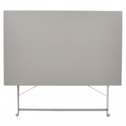 Table à manger d'extérieur pliante rectangle en inox - Taupe - L 110 x H 71 x P 70 cm