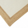 Tapis rectangle en jute et coton - Beige-écru - L 170 x l 120 cm