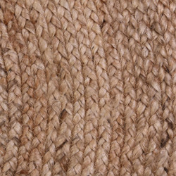 Tapis rond en jute avec bordure - Beige et noir - D 120 cm