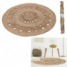 Tapis rond en jute ajouré - Beige - D 90 cm