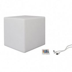 Lampe cube d'extérieur avec télécommande - Blanc - 25 x 25 x 25 cm