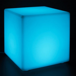 Lampe cube d'extérieur avec télécommande - Blanc - 25 x 25 x 25 cm