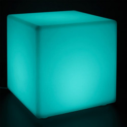 Lampe cube d'extérieur avec télécommande - Blanc - 25 x 25 x 25 cm