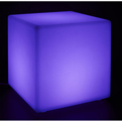 Lampe cube d'extérieur avec télécommande - Blanc - 25 x 25 x 25 cm
