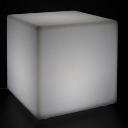 Lampe cube d'extérieur avec télécommande - Blanc - 25 x 25 x 25 cm